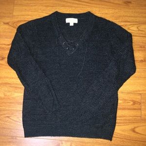 Lace up Pullover Sweater